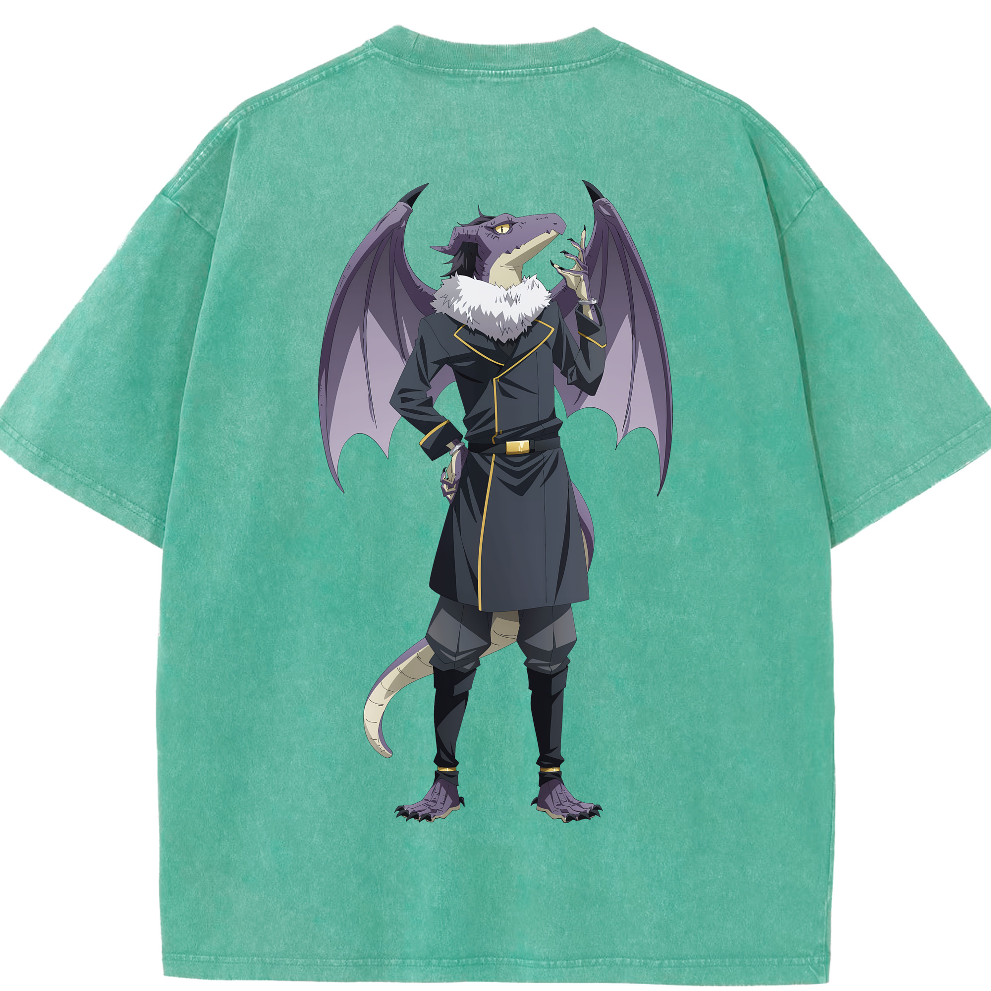 （画像用） 転スラ Regarding Reincarnated to Slime 綿100% ヴィンテージ風 半袖Tシャツ（背面プリント）